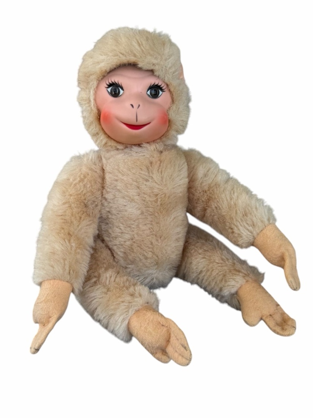Vintage Schuco Rubber Face Mohair Monkey Jointed 1950s Germany 11” GUC